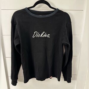 DICKIES Embroidered logo black-white long sleeve thermal woman 100% cotton tunic